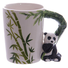 Load image into Gallery viewer, 1 Piece 5 Style 12oz Cute Animal Cup Panada Parrot Frog Toucan Giraffe Handle Ceramic Mug With Bamboo Milk Coffee Tea Mug Gift
