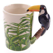 Load image into Gallery viewer, 1 Piece 5 Style 12oz Cute Animal Cup Panada Parrot Frog Toucan Giraffe Handle Ceramic Mug With Bamboo Milk Coffee Tea Mug Gift
